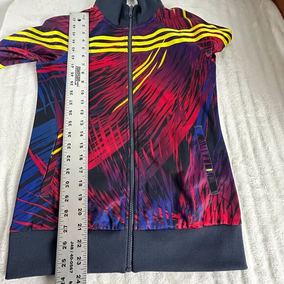 Adidas Womens Colorful Abstract 3 Stripes Full-Zip Track Jacket Small Active - Picture 9 of 9